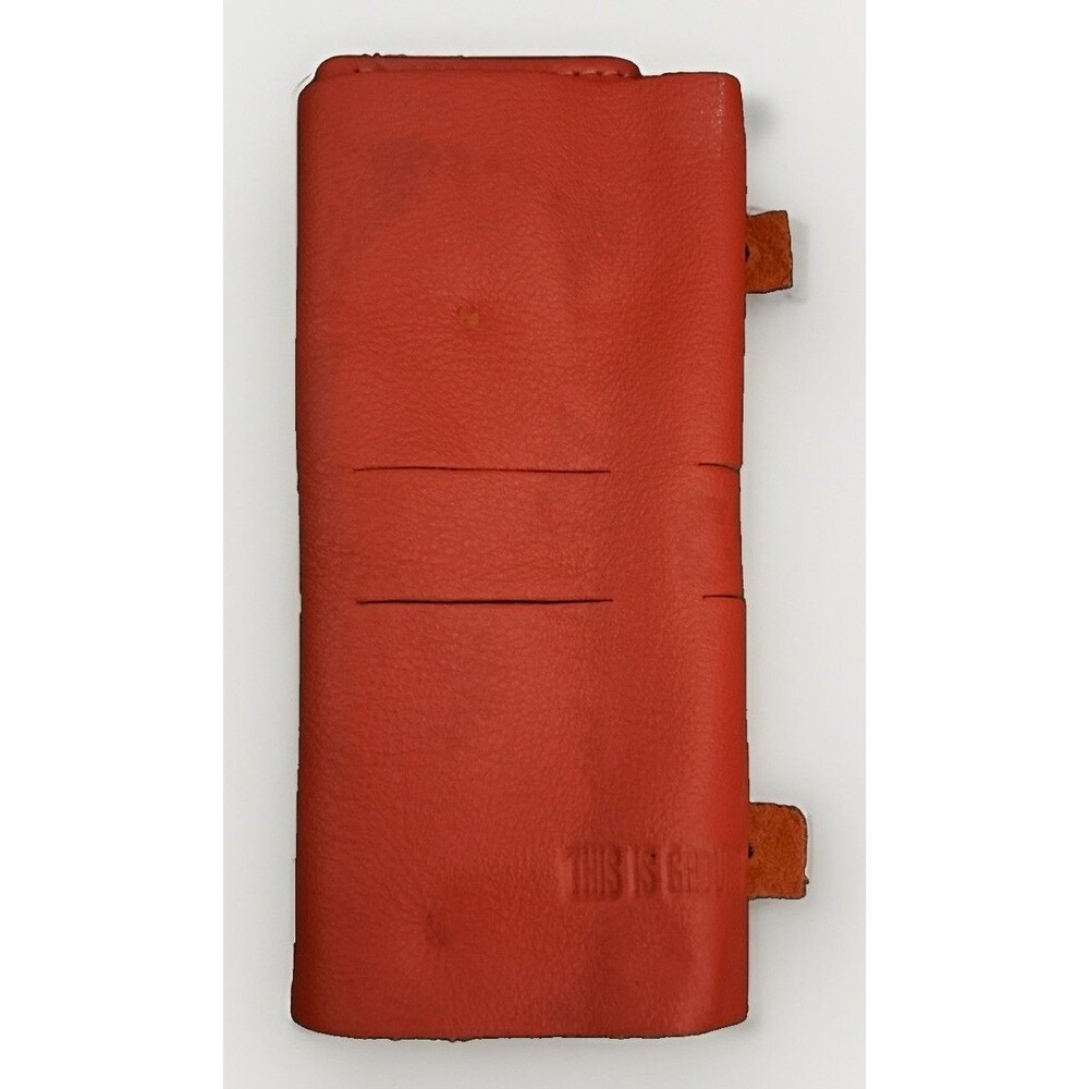 This Is Ground Mod Small Wrap Cord Organizer Pouch Orange Leather